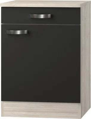 Produktbild von Optifit Unterschrank mit Schublade und Drehtür Faro220 BxTxH 60 x 60 x 84,8 cm anthrazit matt zerlegt Anschlag reversibe