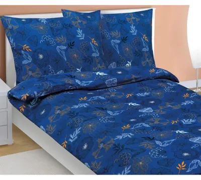 Obrázek produktu pro Krepové povlečení - 140x200 cm. 70x90 -  modrá