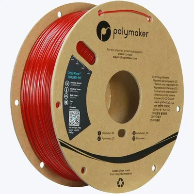 Productafbeelding van Polymaker PolyFlex TPU-95A High Speed Filament 1,75 mm Translucent Red 1 Kg