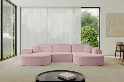 Produktbild von ALTDECOR Ecksofa in U-Form  MARI-U1 -303x171x79,5 cm  Rosa -  Corner Sofa Bett Eckcouch Couch L-Form Wohnlandschaft  Cauchsofa