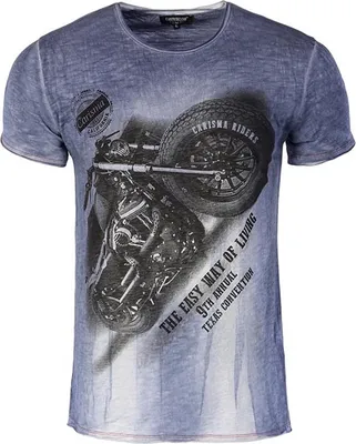 Produktbild von Brandneu Designer T-Shirt CARISMA Indigo Bike-Print CRM4478 XL