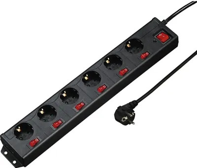 Obrázek produktu pro Hama 00137259, 1,4 m, Vnitřní, Černá, Umělé hmoty, 6 AC zásuvky / AC zásuvek, 230 V