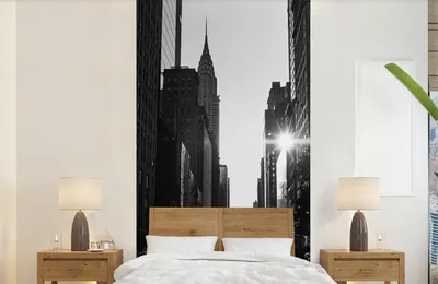 Produktbild von Fotobehang in Schwarz-Weiß, 120 x 240 cm, Schwarz/Weiß