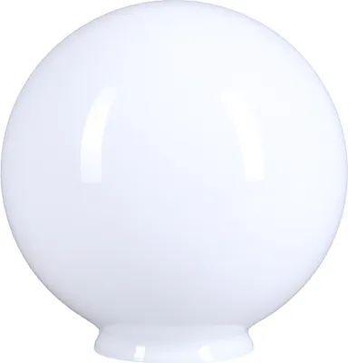 Image de Verre sphérique avec collerette Ø 250mm blanc brillant Verre de lampe de remplacement Verre rond Boule