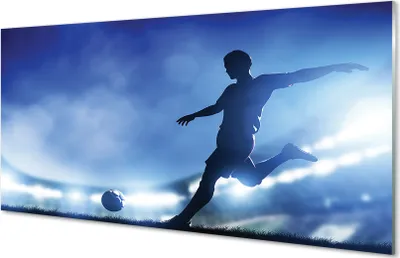 Produktbild von Glasbilder 100x50 Wandkunst Blaues Licht Mann