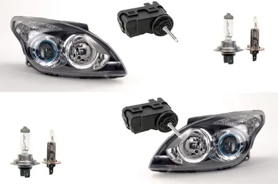 Produktbild von Scheinwerfer passend für Hyundai i30 10 - 11 mit H7 H1 Links Rechts + Stellmotor 921302B000 921303K000 921012R000 921022R000 Johns