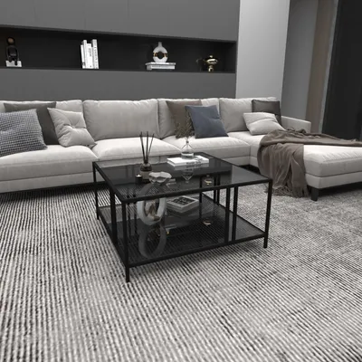Zdjęcie produktu dla Skye Decor, Uranüs - Black, Fume, stoliki kawowe, czarny, szkło, 80 x 40 x 80 cm