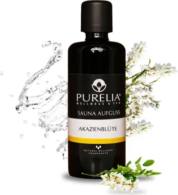 Produktbild von PURELIA Saunaaufguss Konzentrat Akazienblüte 100 ml natürlicher Sauna-aufguss - reine ätherische Öle
