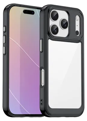 Immagine prodotto di Per Apple iPhone 17 Pro Serie Colorful TPU / Custodia protettiva ibrida acrilica nera