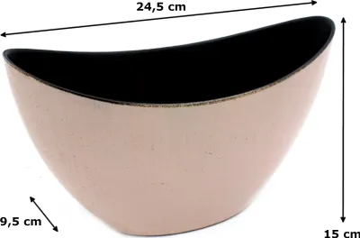 Produktbild von Kunststoff Blumentopf Schiff rosa-pastell-gesprenkelt 24,5 x 15cm Pflanz-Schale Blumen-Töpfe Übertopf