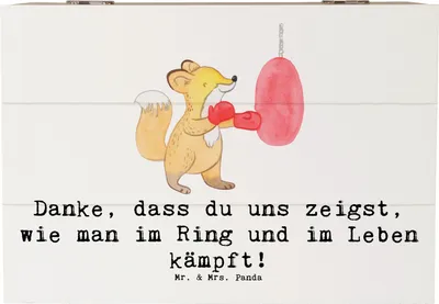 Produktbild von Mr. & Mrs. Panda fotokiste Boxen Trainerin 22 x 15 cm - Weiß - Geschenk, Boxsport, Kampfsport, Sportart, fotobox, Würdigung, Kampfkunst, Aufbewahrungsbox Holz, Kiste, Box
