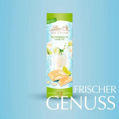 Produktbild von Lindt Ice Cream Buttermilch-Limette Weiße Schokolade 100g