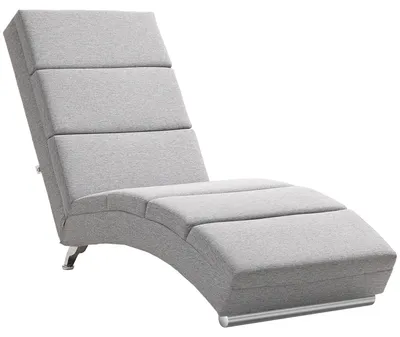 Produktbild von HOMCOM Relaxliege Liegesessel Gepolstert Polstersessel mit Leinenoptik Hellgrau