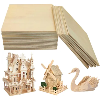 Zdjęcie produktu dla Płyty drewniane do rękodzieła Lindehout, 20 sztuk, 100 x 100 x 2 mm