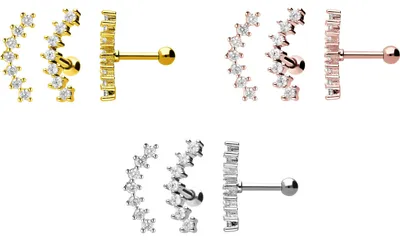 Produktbild von Ohrpiercing Chirurgenstahl Ohrpiercing 7 EINGEFASSTE KRISTALLE