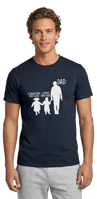 Produktbild von Spreadshirt Papa Sohn Tochter Liebe Held Spruch Männer T-Shirt, XXL, Navy