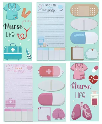 Image de Blocs-notes adhésifs pour infirmières, en bleu et en rose