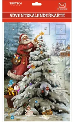 Produktbild von Adventskalenderkarte Weihnachtsbaum, 12x18 cm mit Umschlag,