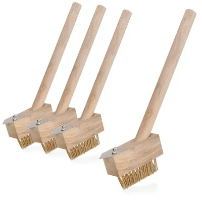 Immagine prodotto di Spazzola per erbacce - Spazzola per fughe - Acciaio - Legno - 4 pezzi