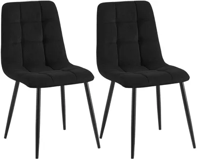 Produktbild von CLP 2er Set Esszimmerstühle Tilde gepolstert mit Rückenlehnen bis 150 kg belastbar schwarz Material Cord, KI-generiertes Bild