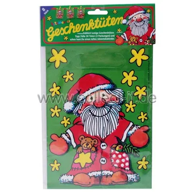 Produktbild von 8 Weihnachtstüten Nikolaus 17 x 23,5 cm