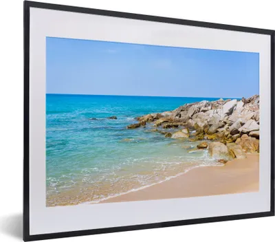 Produktbild von MuchoWow® Gerahmtes Poster Strand - Meer - Tropisch - Sommer 40x30 cm - Poster mit Schwarzem Bilderrahmen Wandposter Rahmen Foto Bilder - Bilderrahmen - Poster im Rahmen