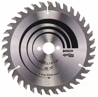 Image de Lame de scie circulaire 165 x 30 x 2,6mm Optiline Wood pour le bois 36 dents - BOSCH - 2608640603