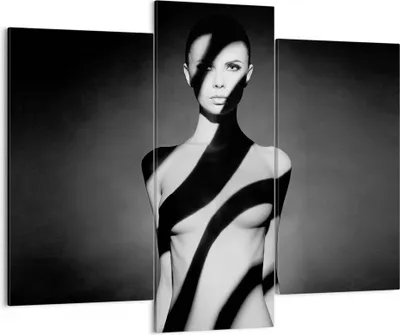 Produktbild von Bild auf Leinwand - Leinwandbild - 3 Teile - Nackt Frau Fotografie - 130x100cm - Wand Bild - Wanddeko - Wandbilder - Leinwanddruck - Bilder - Wanddekoration - Leinwand bilder - CB130x100-4221