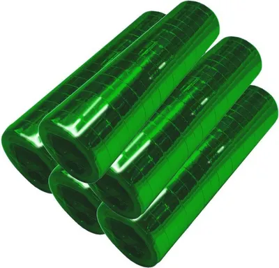 Produktbild von 5 Glitzer Luftschlangen grün metallic