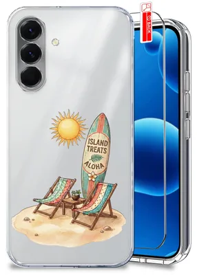 Image de Coque pour Samsung A56 5G – Motifs estivaux, coque transparente et colorée + film de protection pour écran