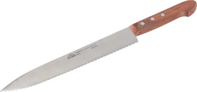 Produktbild von STUBAI Küchenmesser mit Wellenschliff, 240 mm, scharfes Haushaltsmesser mit Edelholzgriff, Klinge aus Edelstahl, rostfrei, spülmaschinenfest