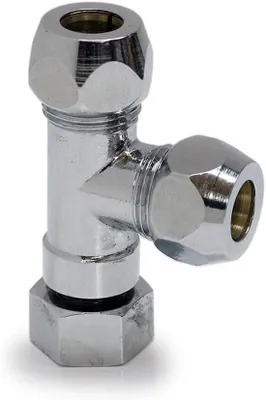 Produktbild von T-Stück mit Knelkoppeling für Winkelventil 3/8 Zoll und 10 mm