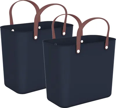 Produktbild von Rotho Multibag 2er-Set Albula - 25L Tasche zum Shoppen - Wiederverwendbare Einkaufstasche 40 x 23,5 x 34 cm - Allzwecktasche aus recyceltem Kunststoff