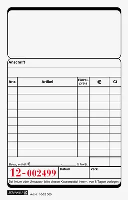 Produktbild von BRUNNEN Kassenblock 2x50Bl 10er Pack