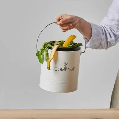 Image de Seau à compost rond 4.5l blanc - Guillouard - 040606 -
