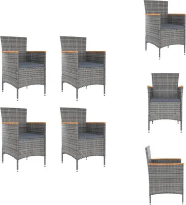 Produktbild von vidaXL Garten-Essstühle 4 Stk. Poly Rattan Grau -  Gartenstühle
