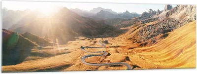Produktbild von Bilder auf glas - Einteilig - Sonne Berge Weg - 160x50cm - Glasbilder - Wandbilder - Bilder - zum Aufhängen bereit - Wanddekoration aus Glas - Glas Bilder - Wandbild auf Glas - GAB160x50-4836
