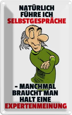 Produktbild von vianmo Blechschild 18x12 cm Selbstgespräche Expertenmeinung Spruch Zitat
