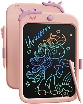 Produktbild von 10-Zoll-LCD-Schreibblock, elektronisches digitales Schreiben und Farbbildschirm-Graffiti-Brett, Geschenke für Kinder und Erwachsene 3, 4, 5, 6, 7, 8 (Rosa)