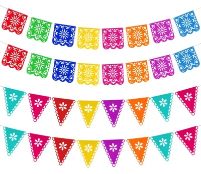 Mexikanische Festbanner, 4 Stück, bunte Fiesta-Girlanden, 280 cm