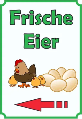 Produktbild von Verkaufsschild Schild Eier Hochkant mit Pfeil links A1 (594x841mm)