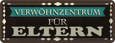 Image de vianmo Plaque en tôle 10x27 cm Verwöhnzentrum für Eltern