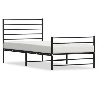 Produktbild von vidaXL Bettgestell mit Kopf- und Fußteil Metall Schwarz 100x200 cm