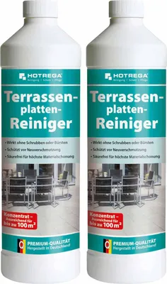Produktbild von HOTREGA Terrassenplatten Reiniger Konzentrat 1 Liter - Reinigung für Terrasse und Balkon - Schutz vor Neuverschmutzung