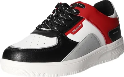 Produktbild von Sneakers Kinder-Jungen-Sneaker-Slipper-Klettschuh Schwarz-Rot-Weiß-Grau, Farbe:schwarz, EU Größe:38