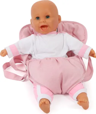 Image de Porte-bébé pour poupée melange gris-rose