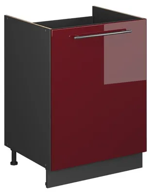 Produktbild von Spülenunterschrank Vicco Fame-Line Bordeaux Hochglanz/Anthrazit 60 cm, Model 63415