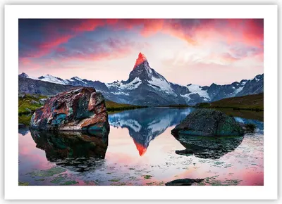 Produktbild von Poster - Poster ohne Rahmen - Berge Felsen Wasser - 70x50 cm - Wand Bild - Wanddeko - Wandbilder - Kunstposter - Wandposter - Bilder - Kunstdruck - Wanddekoration - Wandbild - P2XAA70x50-3892