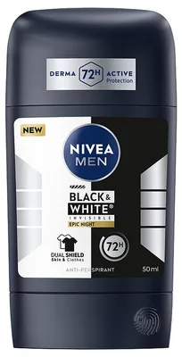 Produktbild von NIVEA Black&White Epic Night Antitranspirant für Männer, Stift, 72 Stunden Schutz, 50 ml