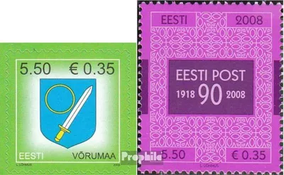 Produktbild von Briefmarken Estland 2008 Mi 625,626 (kompl.Ausg.) postfrisch Wappen